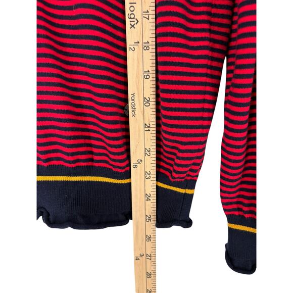 Sonya By Sonya Rykiel Sweater Stripe Red Blue Nautical Cotton Pullover Small - Picture 7 of 14